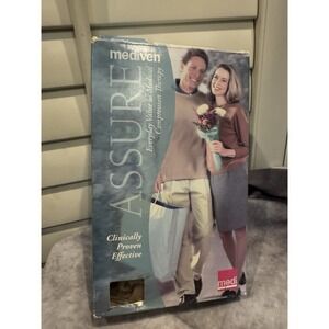 Medi Assure Thigh High,open   Toe, Compression Sock‎ Calf , Beige 20/30 mm, Firm